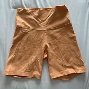 Aritzia Peach High-Waisted Shorts